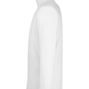 Side view of Fusion ChromaSoft™ Pique Quarter-Zip Pullover