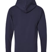 Back view of Garment-Dyed Jersey Hooded Long Sleeve T-Shirt