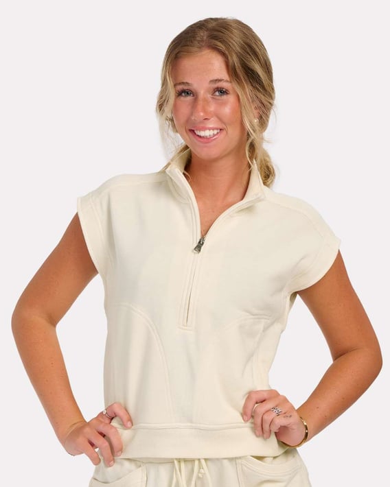 Front view of Women’s French Terry Half Zip
