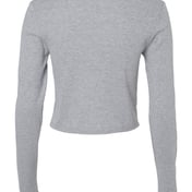 Back view of Women’s Micro Rib Long Sleeve Baby Tee