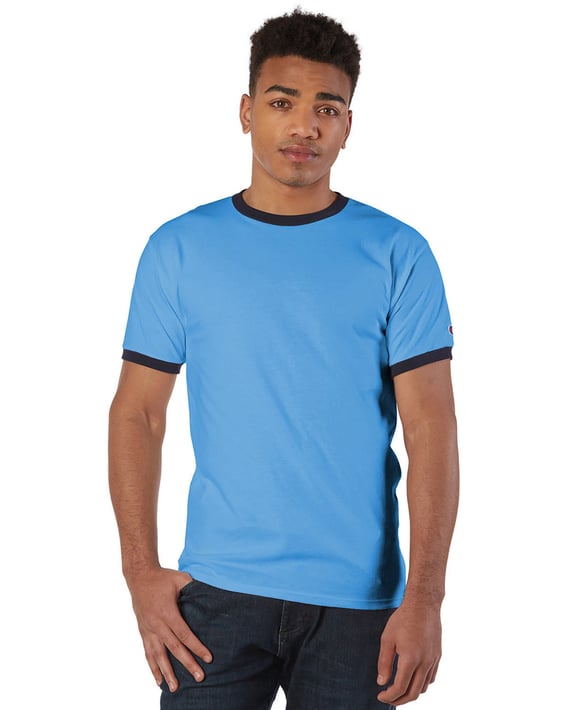 Front view of Adult 5.2 Oz. Ringer T-Shirt