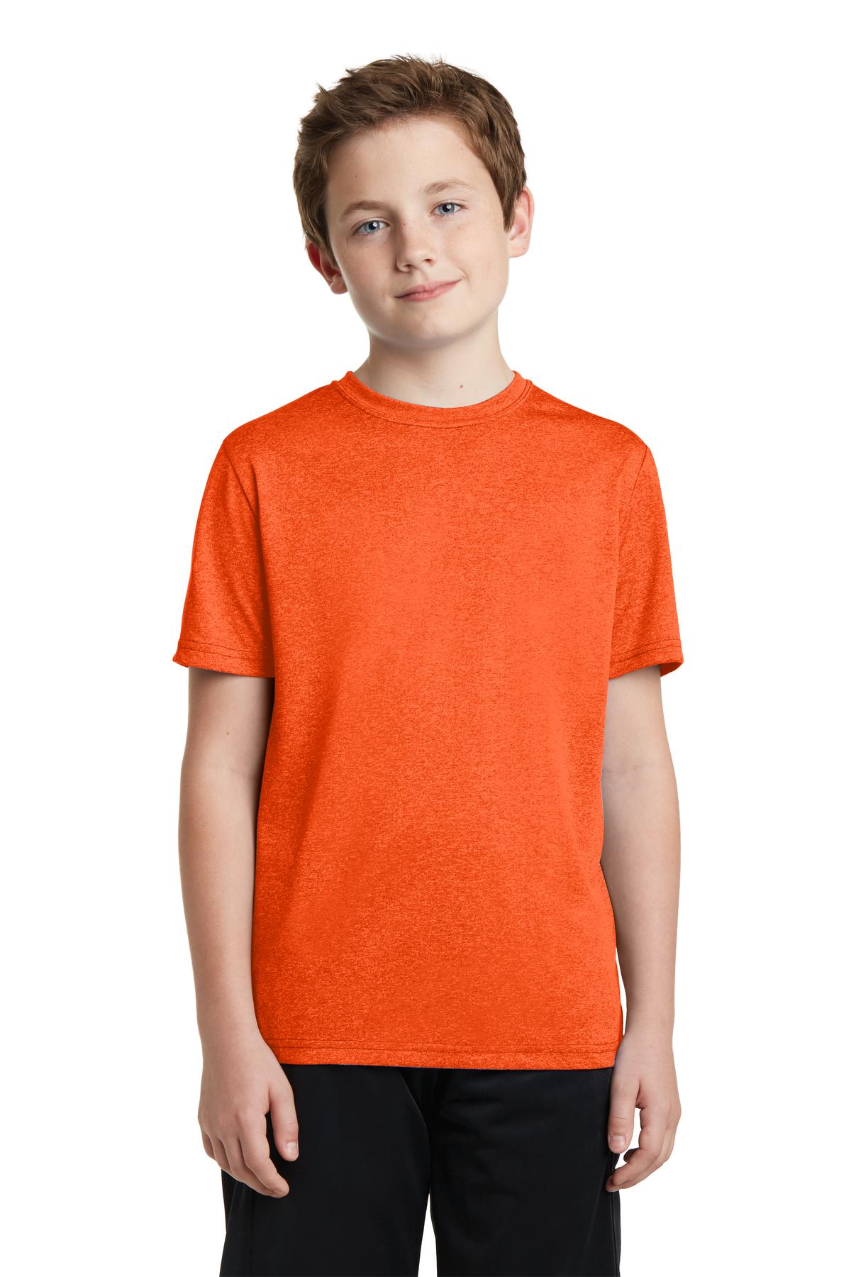Front view of Youth Heather Contender Tee