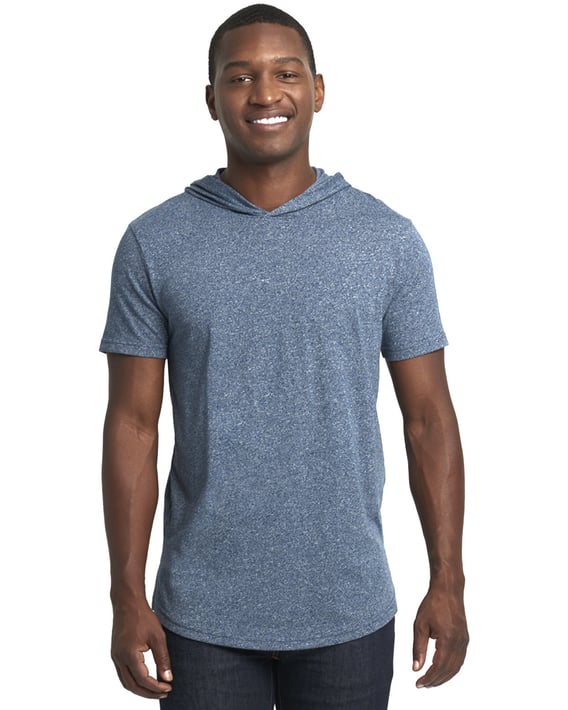 Front view of Unisex Mock Twist Short Sleeve Hoody T-Shirt