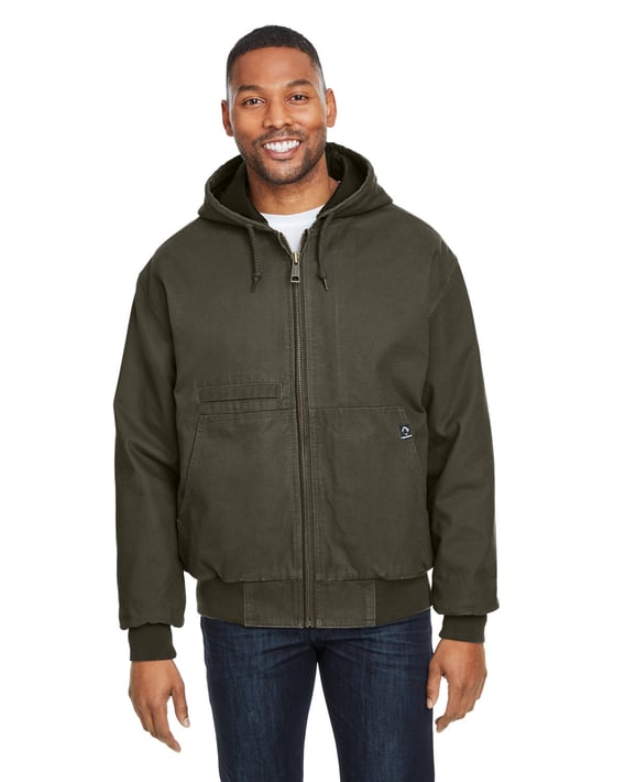 Front view of Men’s Laramie Canvas Hooded Jacket