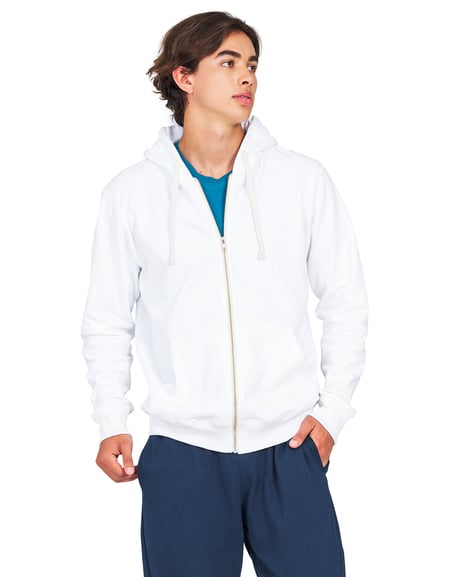 Front view of Unisex Made In USA Full-Zip Hooded Sweatshirt