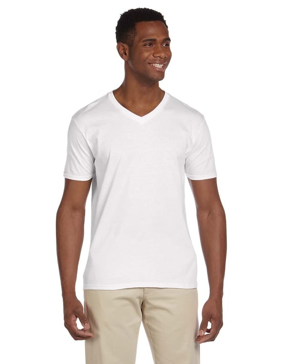Front view of Adult Softstyle® V-Neck T-Shirt