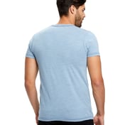 Back view of Men’s 6 Oz. True Indigo Striped Crew