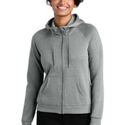 Front view of Women’s Organic CVC Fleece Full-Zip Hoodie