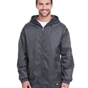 Front view of Men’s Fleece-Lined Hooded Nylon Jacket