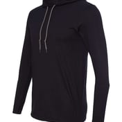 Side view of Softstyle® Lightweight Hooded Long Sleeve T-Shirt