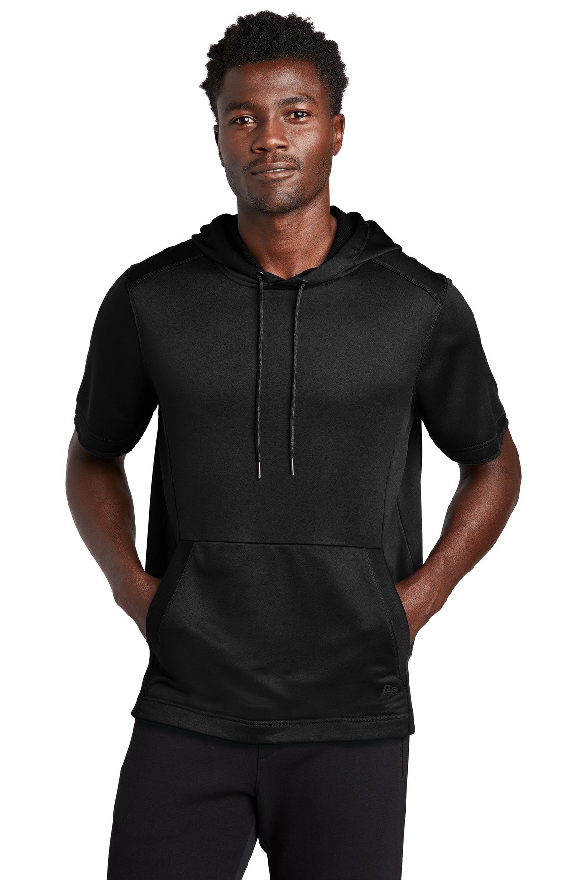 Front view of Performance Terry Short Sleeve Hoodie