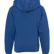 Back view of Youth Midweight Full-Zip Hooded Sweatshirt