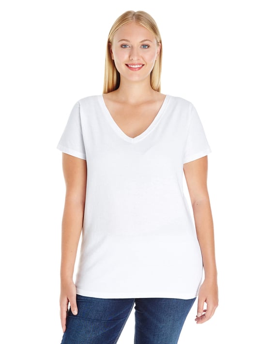 Front view of Ladies’ Curvy V-Neck T-Shirt