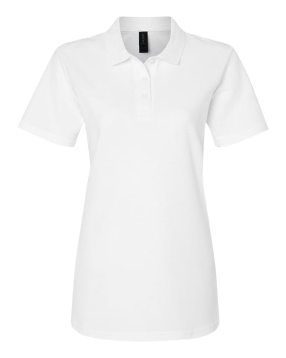 Front view of Softstyle® Women’s Pique Polo