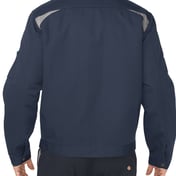 Back view of Unisex Industrial Insulated Color Block Shop Jacket