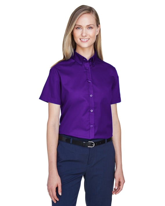 Front view of Ladies’ Optimum Short-Sleeve Twill Shirt