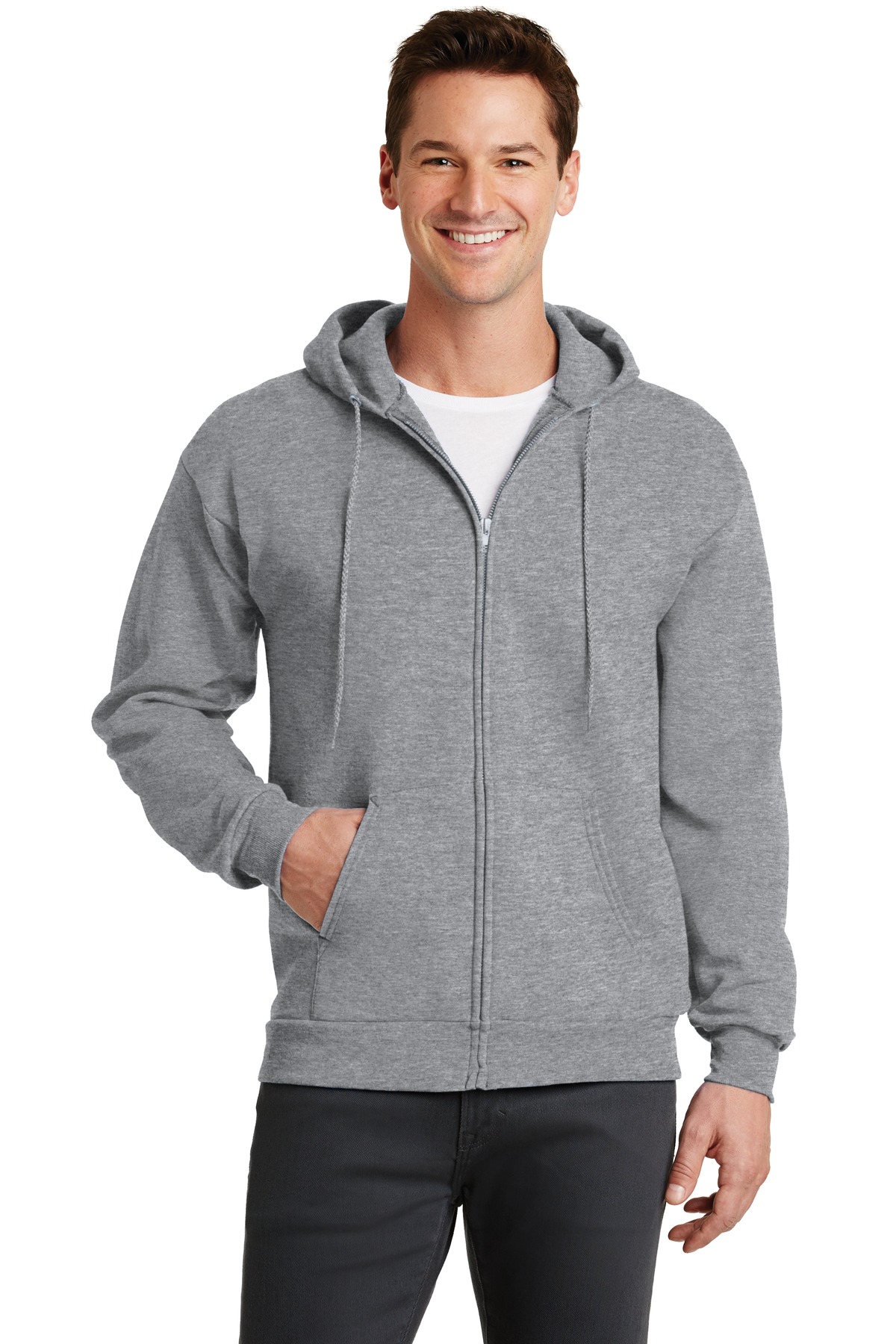 Front view of Core Fleece Full-Zip Hooded Sweatshirt