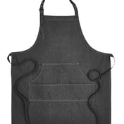 Front view of Four-Pocket Jeans Stitch Denim Bib Apron
