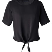 Front view of Women’s Perfect Fit™ Tie Front Blouse