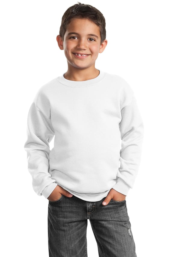 Front view of Youth Core Fleece Crewneck Sweatshirt