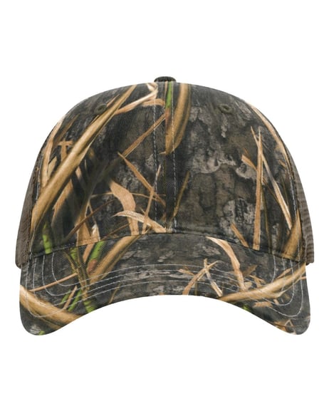 Front view of Washed Printed Trucker Cap