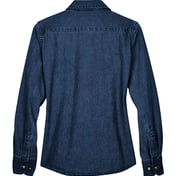 Back view of Women’s Long Sleeve Denim Shirt