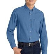 Front view of Tall Long Sleeve Denim Shirt
