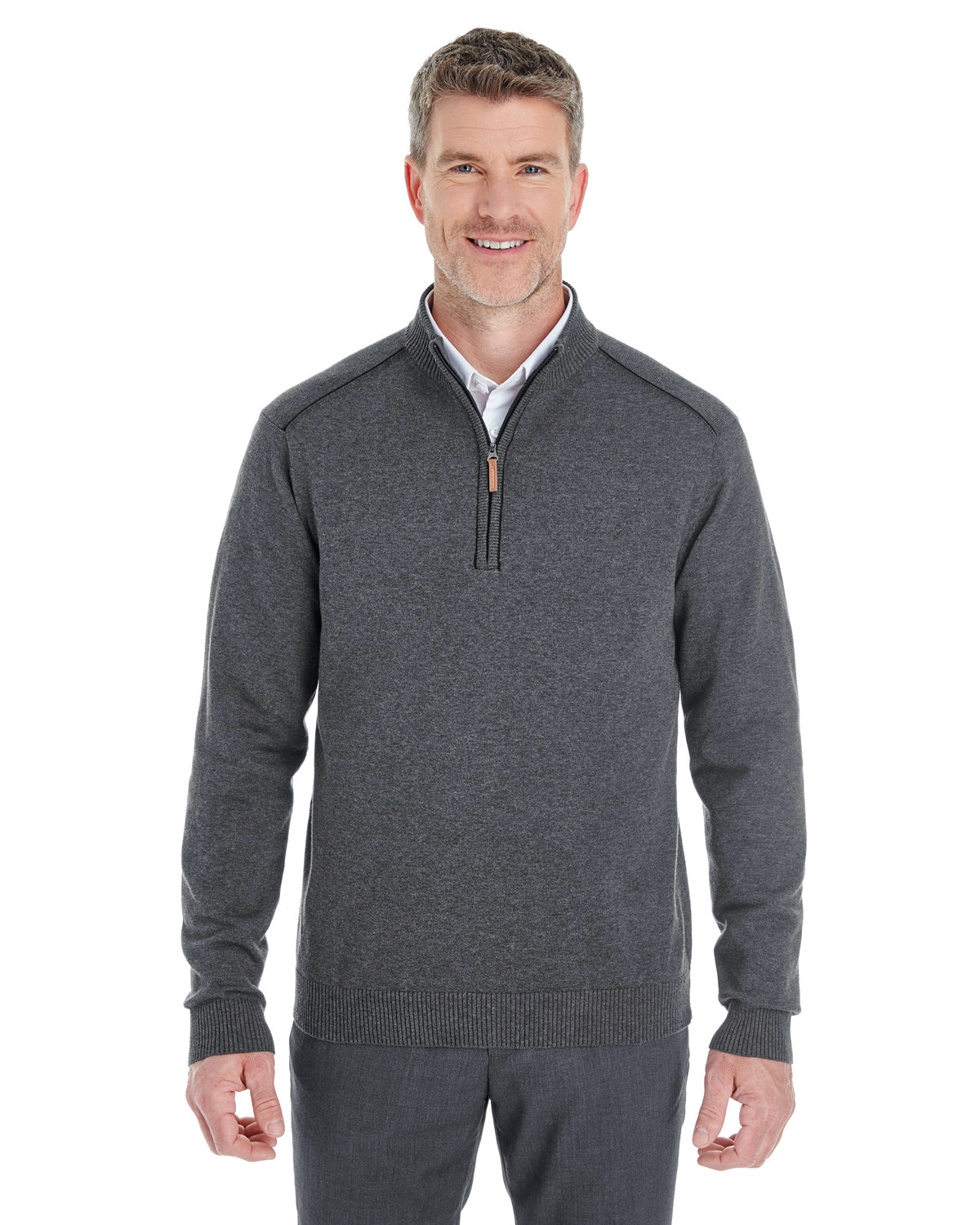 Front view of Men’s Manchester Fully-Fashioned Quarter-Zip Sweater