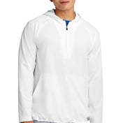 Front view of Repeat 1/2-Zip Long Sleeve Hooded Jacket