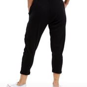 Back view of Ladies’ 2×1 Ribbed Capri Sweatpant