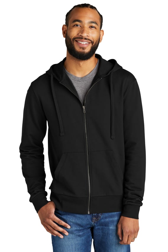 Front view of Unisex Organic French Terry Full-Zip Hoodie