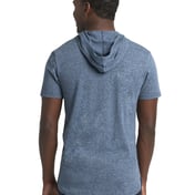 Back view of Unisex Mock Twist Short Sleeve Hoody T-Shirt