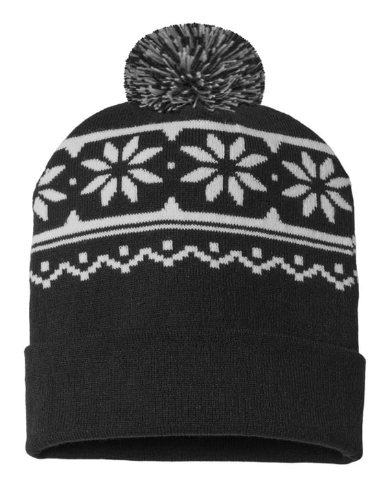 Front view of USA-Made Snowflake Beanie