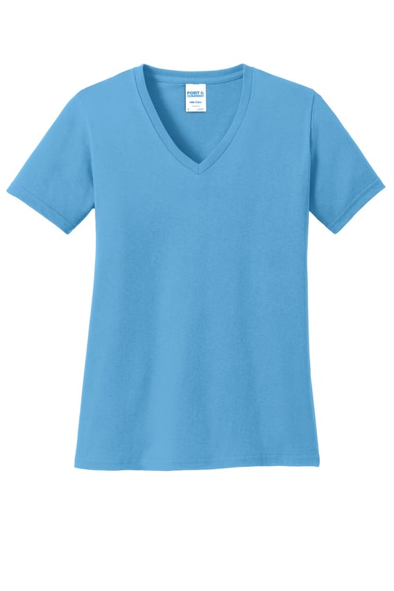 Front view of Ladies Core Cotton V-Neck Tee