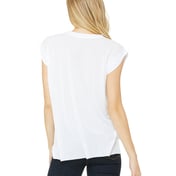 Back view of Ladies’ Flowy Muscle T-Shirt With Rolled Cuff