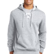 Front view of Lace Up Pullover Hooded Sweatshirt