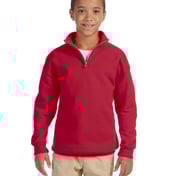 Front view of Youth NuBlend Quarter-Zip Cadet Collar Sweatshirt