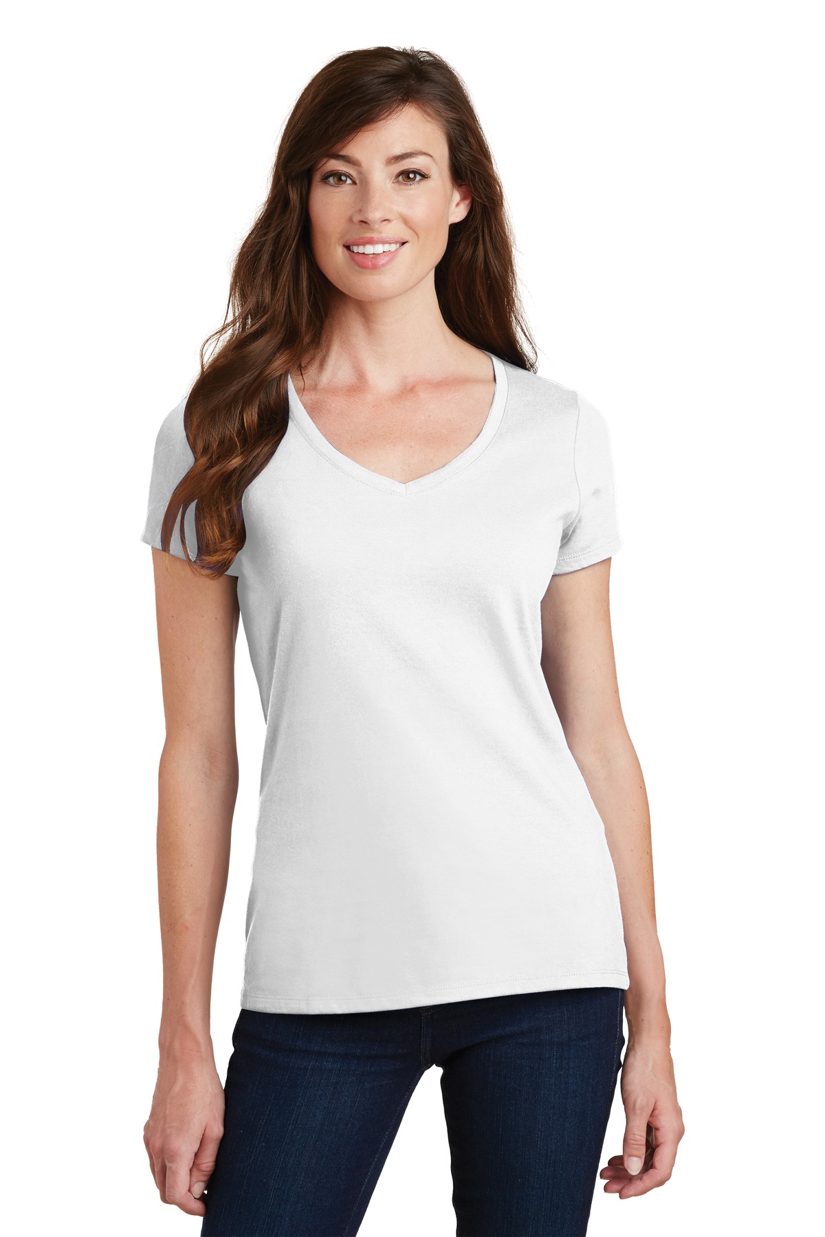 Front view of Ladies Fan Favorite V-Neck Tee