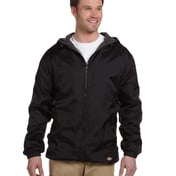 Front view of Fleece Lined Nylon Hooded Jacket