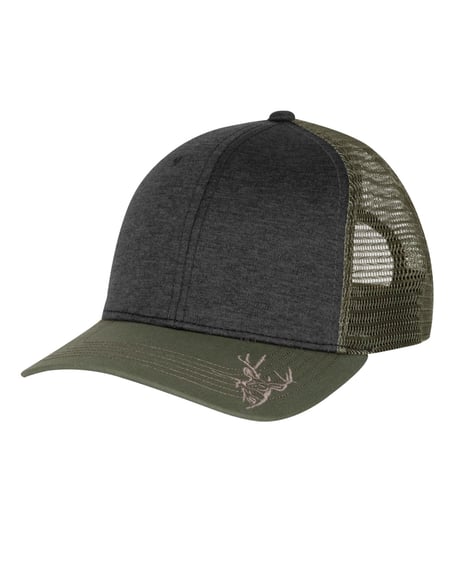 Frontview ofStructured Mid Profile Heather Trucker Hat
