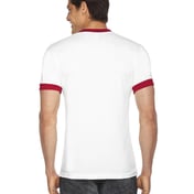 Back view of UNISEX Poly-Cotton Short-Sleeve Ringer T-Shirt