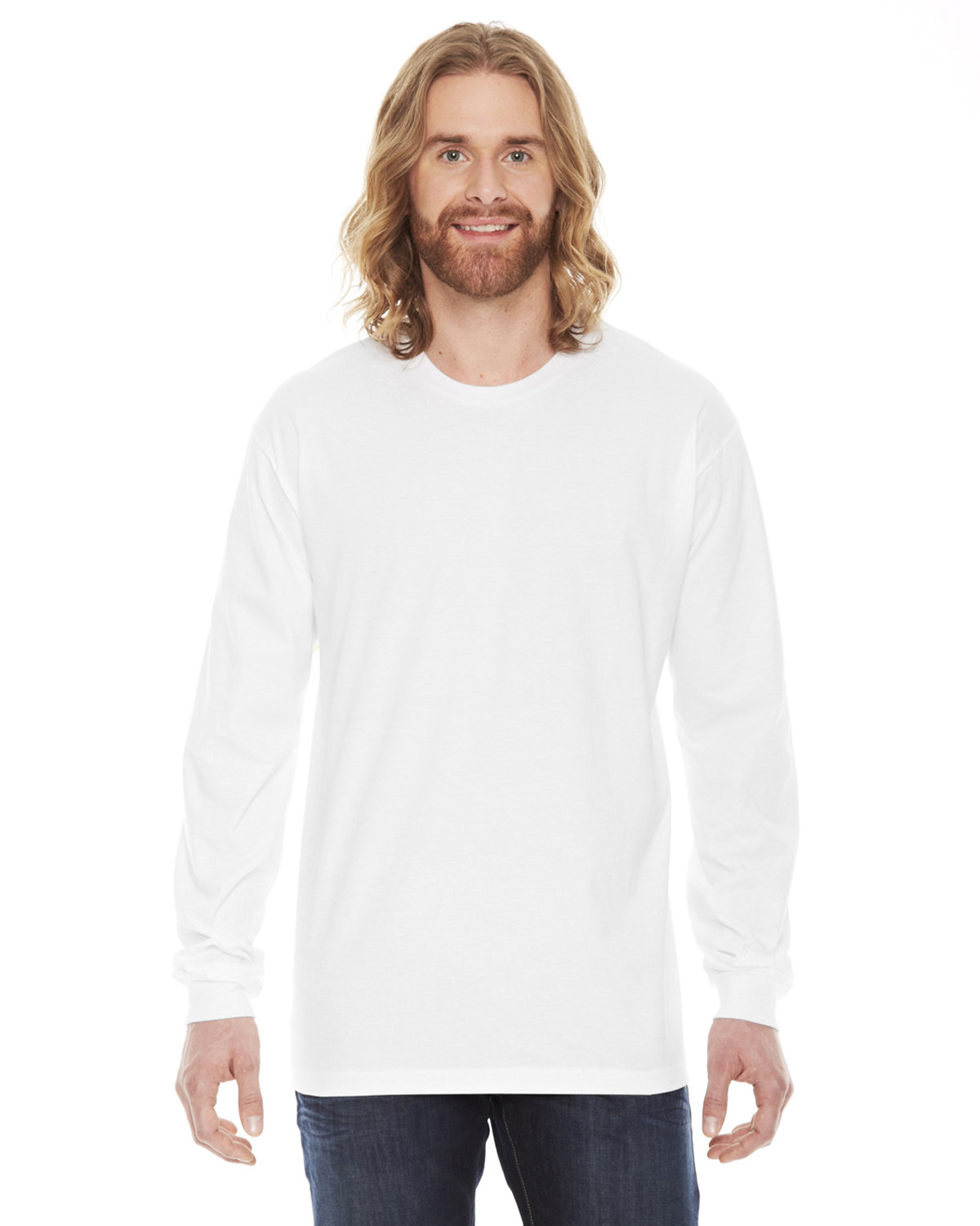 Front view of Unisex Fine Jersey Long-Sleeve T-Shirt
