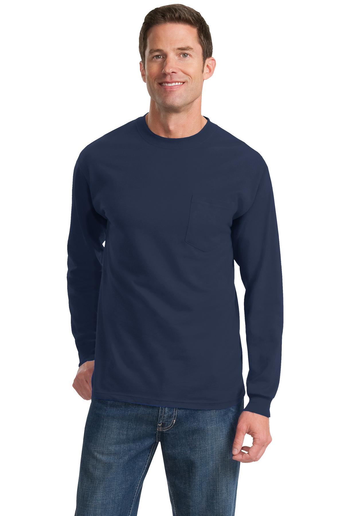 Front view of Long Sleeve Essential Pocket Tee