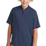 Front view of Youth Cage Short Sleeve 1/4-Zip Jacket