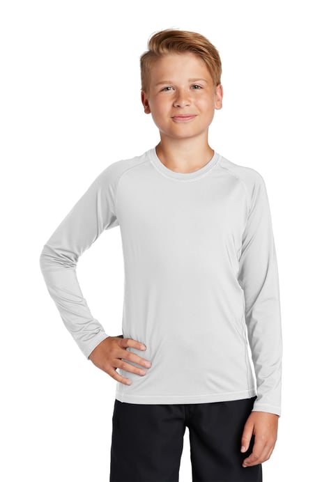 Front view of Youth Long Sleeve Rashguard Tee