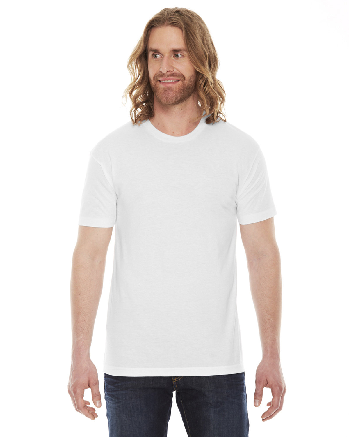 Front view of Unisex Poly-Cotton Short-Sleeve Crewneck