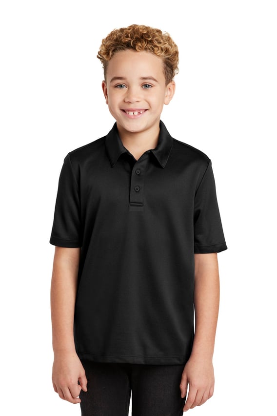 Front view of Youth Silk Touch Performance Polo