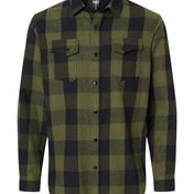 Front view of Snap Front Plaid Flannel Shirt