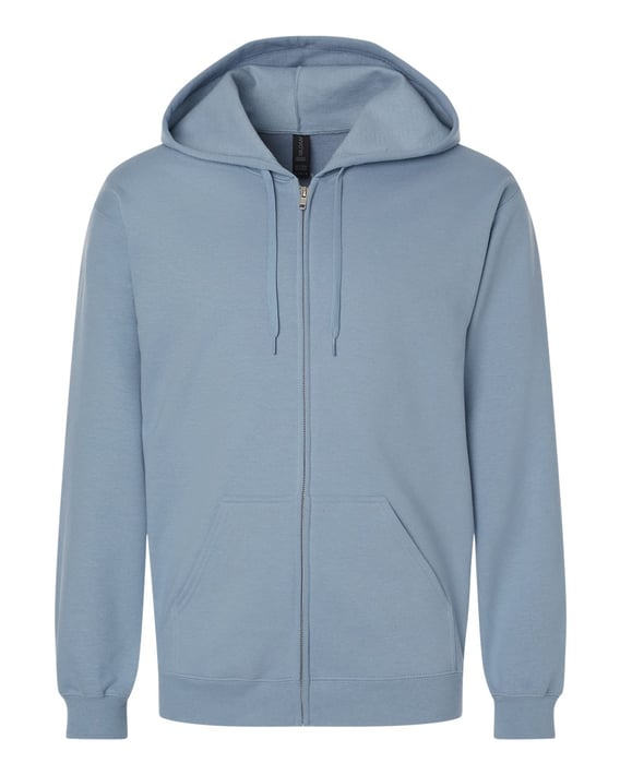 Front view of Softstyle® Full-Zip Hooded Sweatshirt