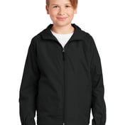 Front view of Youth Hooded Raglan Jacket